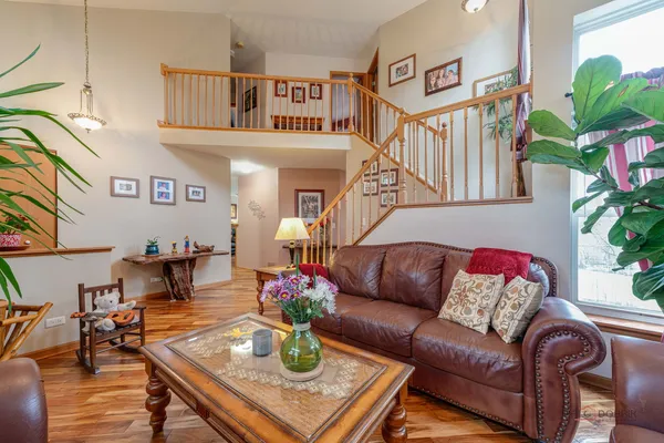 a living room with furniture