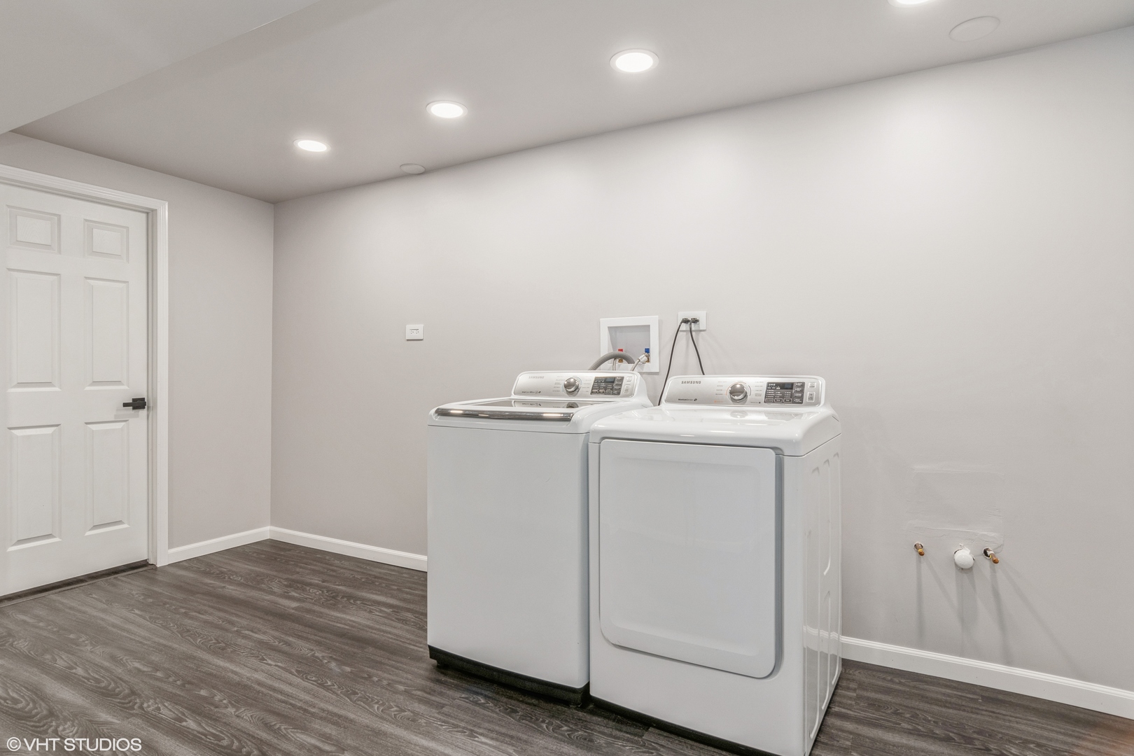288 Windsor Drive Bartlett, IL 60103 - Photo 21 of 24 a utility room with wooden floor washer and dryer