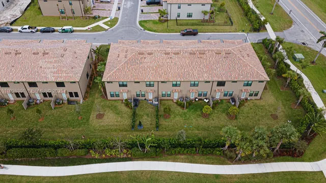 an aerial view of multiple house