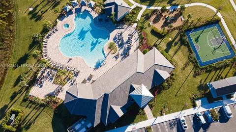 an aerial view of a house