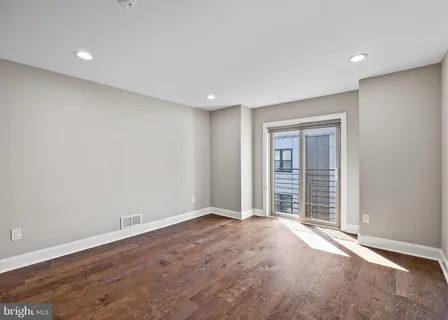 a view of wooden door