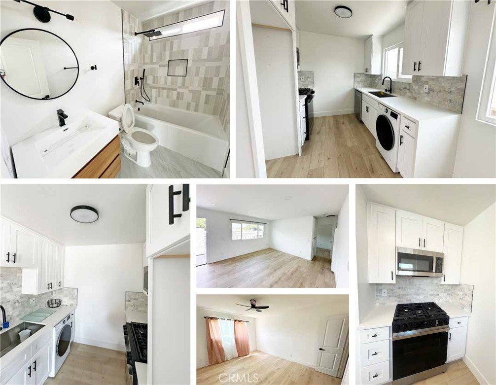 17372 Dairyview Circle Huntington Beach, CA 92647 - Photo 3 of 7 a view of kitchen and living room with wooden floor