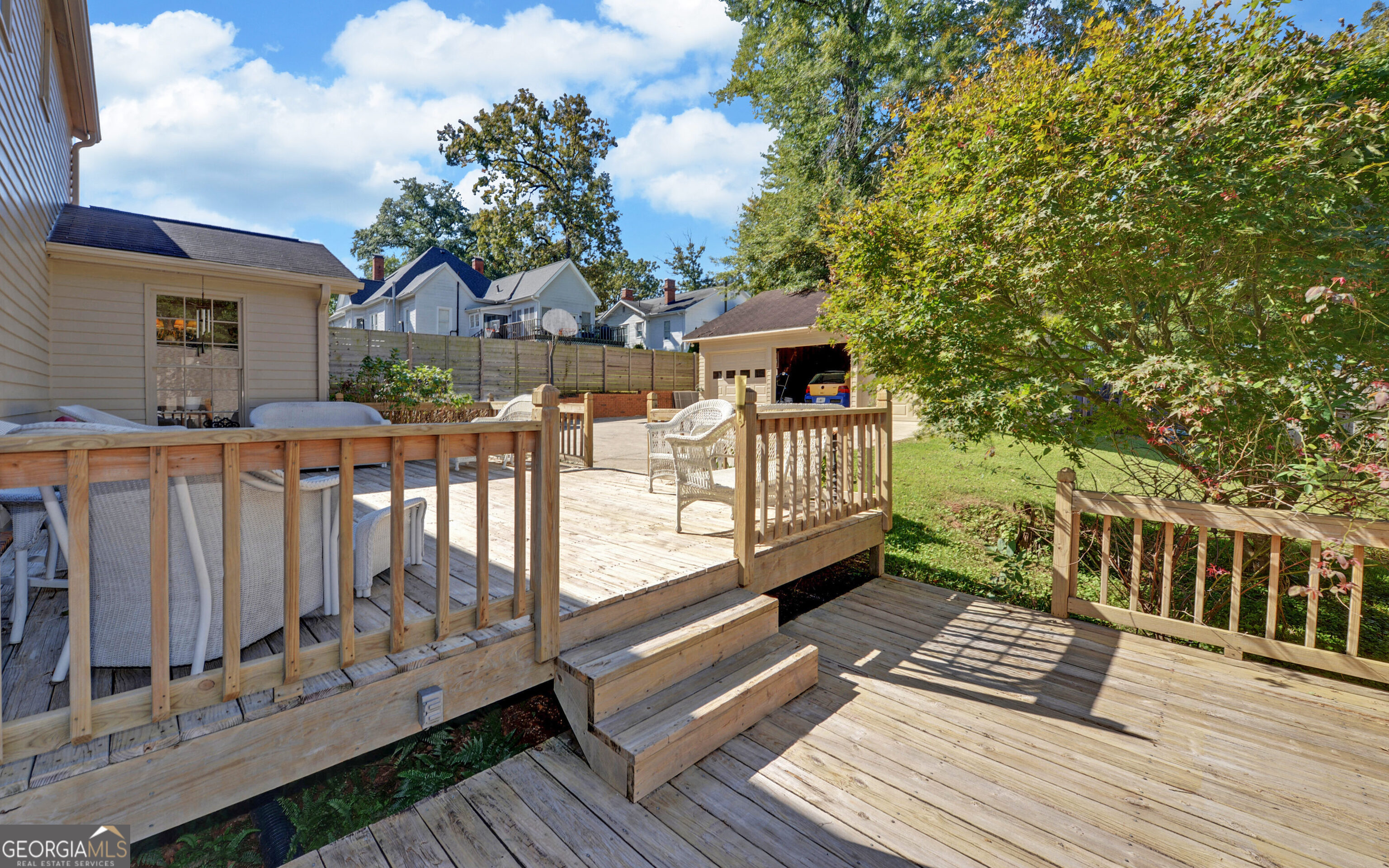 43 Pauline Avenue Toccoa, GA 30577 - Photo 34 of 40 a view of a wooden deck with a patio
