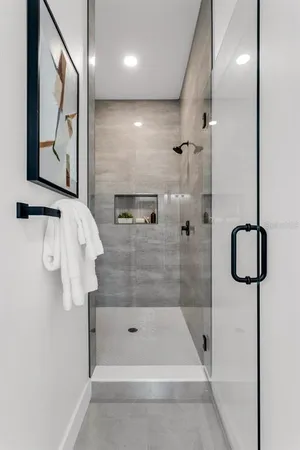 a bathroom with a shower