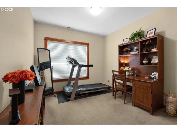a room with gym equipment