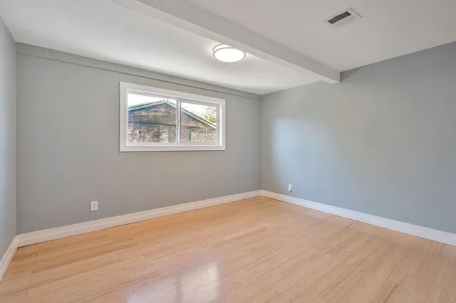 an empty room with a window