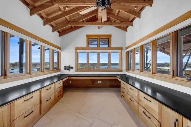 a view of roof deck with a barbeque