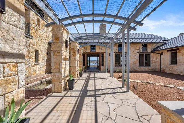 a view of a building with a porch