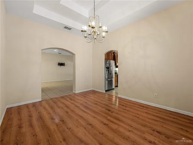 a view of a livingroom with a chandelier