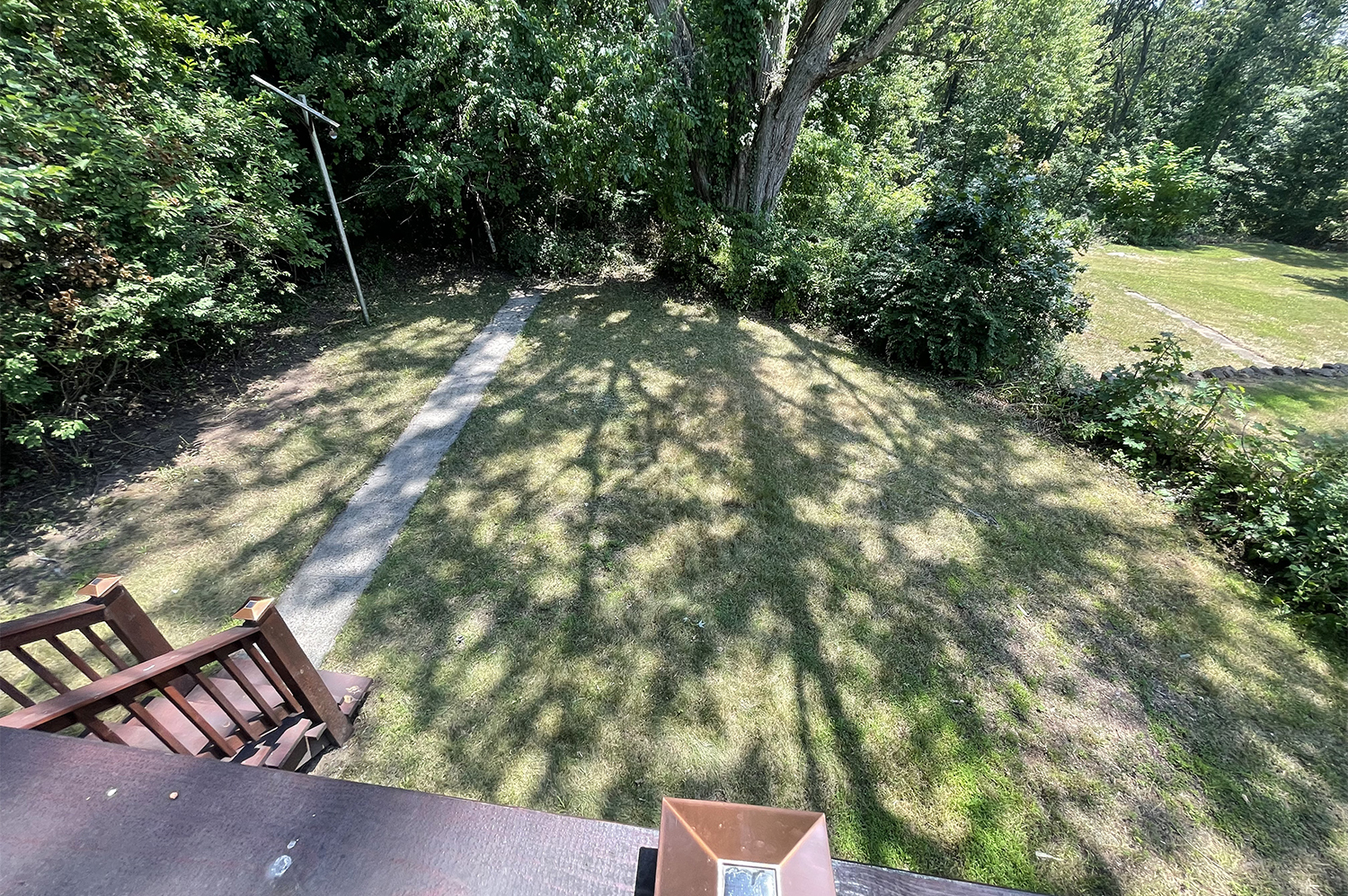 235 Russell Street, Unit 1 New Haven, CT 06513 - Photo 17 of 19 a backyard of a house with large trees and plants