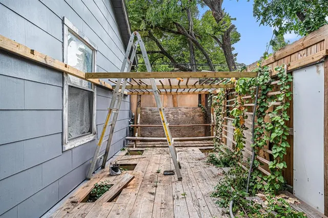 a backyard of a house with lots of green space
