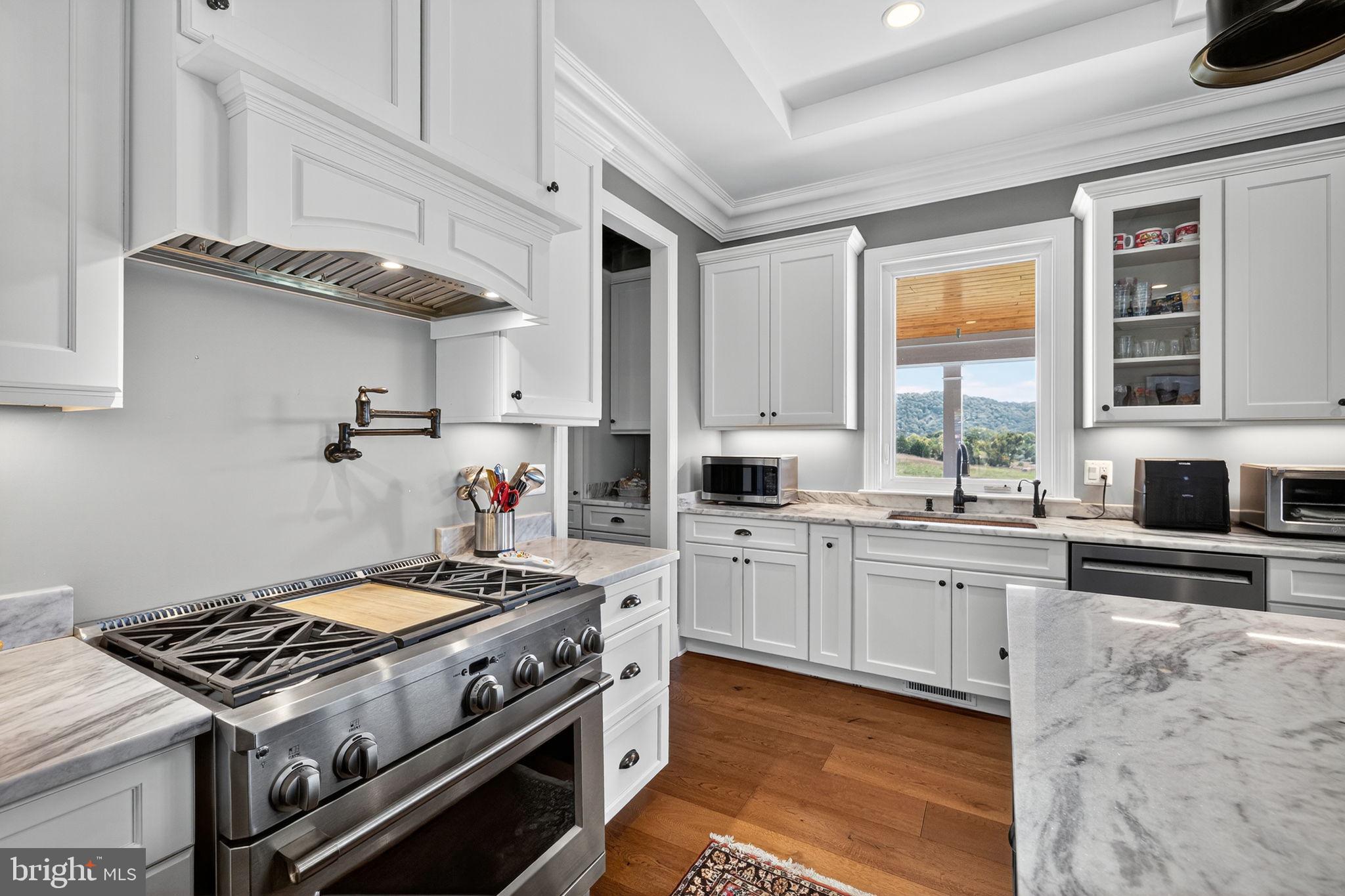 620 Tilthammer Mill Road Boyce, VA 22620 - Photo 15 of 57 a kitchen with stainless steel appliances granite countertop a stove a sink and a microwave