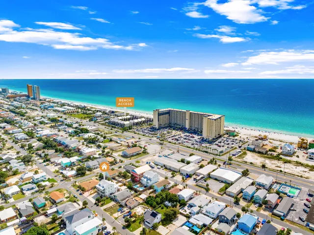 a front view of a building with windows