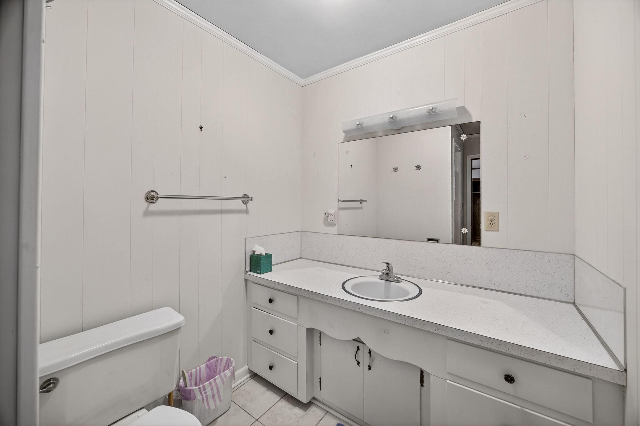 716 Dry Creek Road Smithville, TN 37166 - Photo 11 of 31 a bathroom with a granite countertop sink mirror and toilet