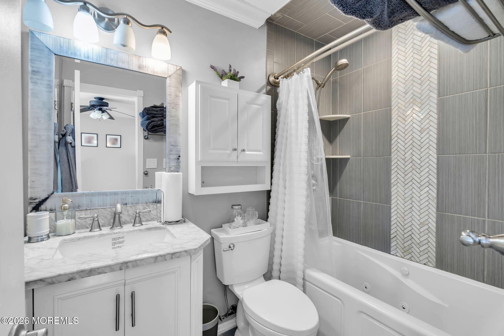 4 Duncan Way Freehold, NJ 07728 - Photo 21 of 28 a bathroom with a granite countertop sink toilet and shower