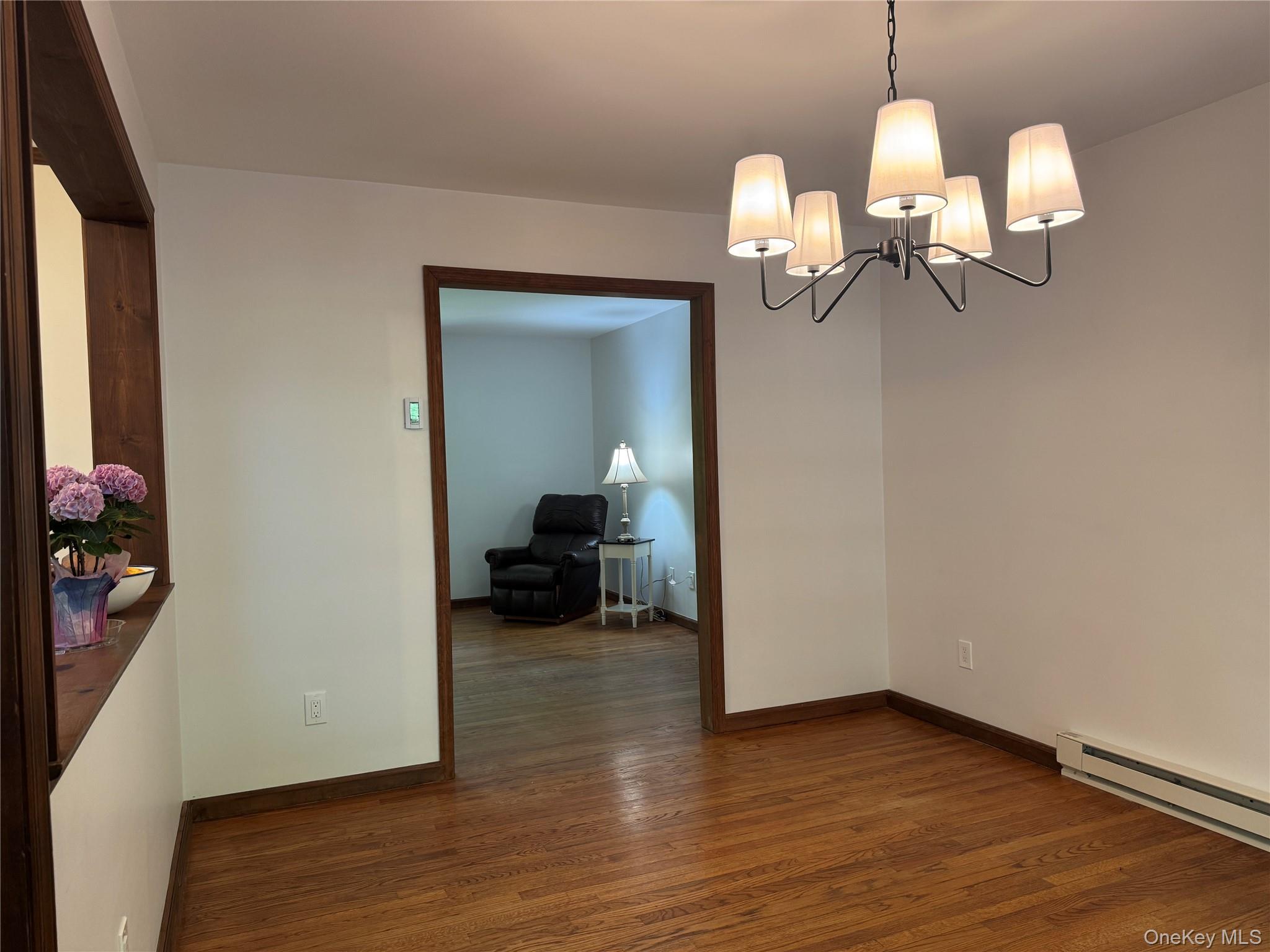 687 Sprout Brook Road Putnam Valley, NY 10579 - Photo 12 of 45 Dining Room with Chandelier and flow to Living Room