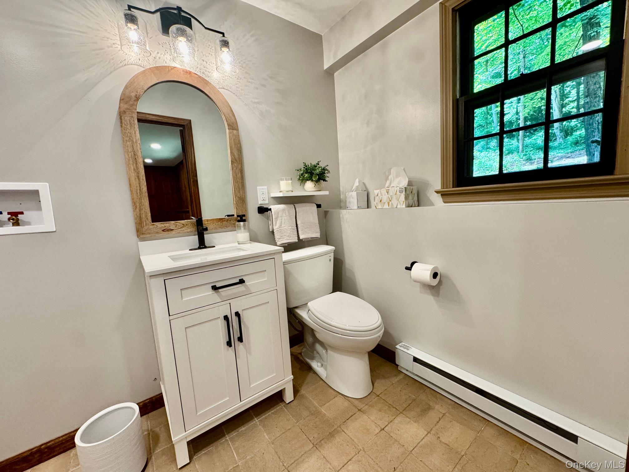 687 Sprout Brook Road Putnam Valley, NY 10579 - Photo 26 of 45 a bathroom with a toilet a sink and a mirror