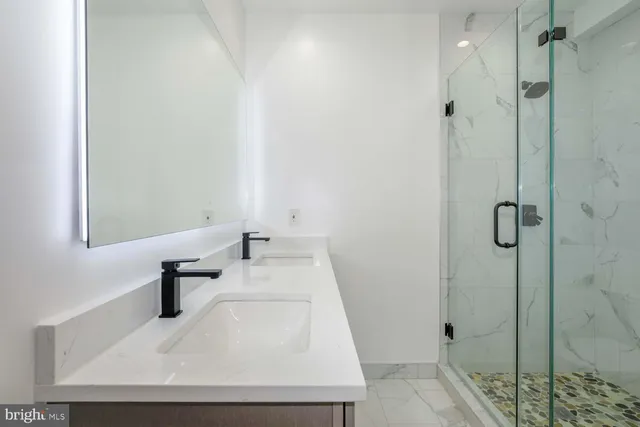 a bathroom with a shower