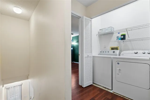 a room with dryer and washer