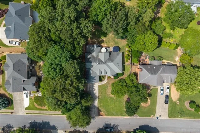 an aerial view of multiple house