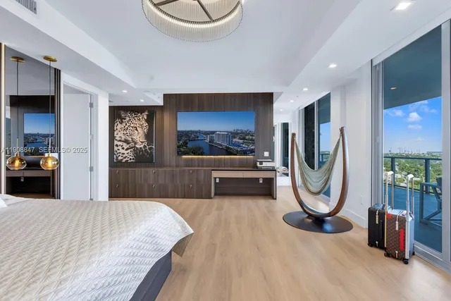 a kitchen with a table chairs and a stove