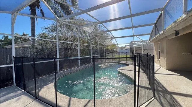 a view of a glass door