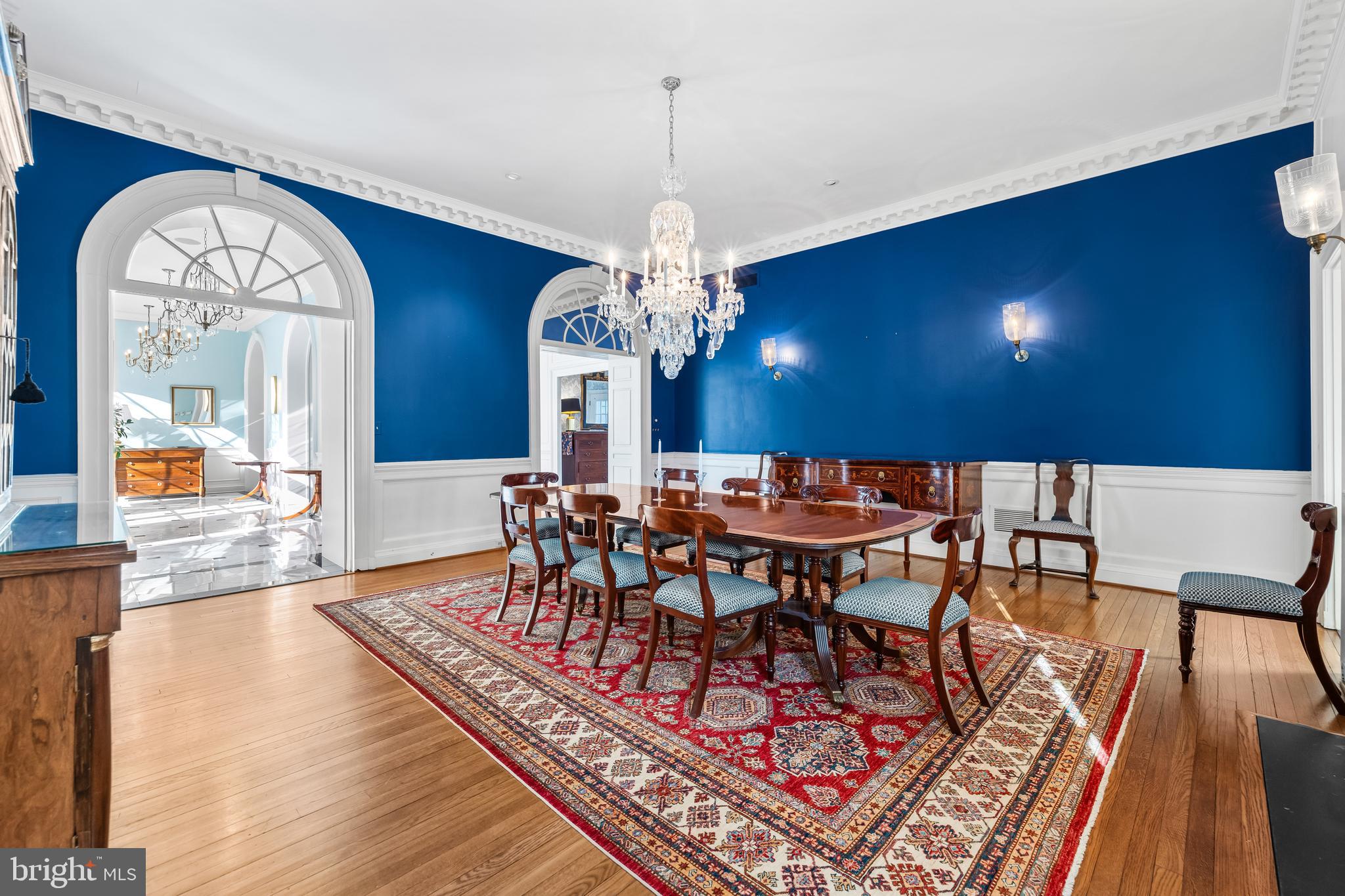 20 Blythewood Road Baltimore, MD 21210 - Photo 22 of 95 a view of a dining room with furniture a chandelier and wooden floor