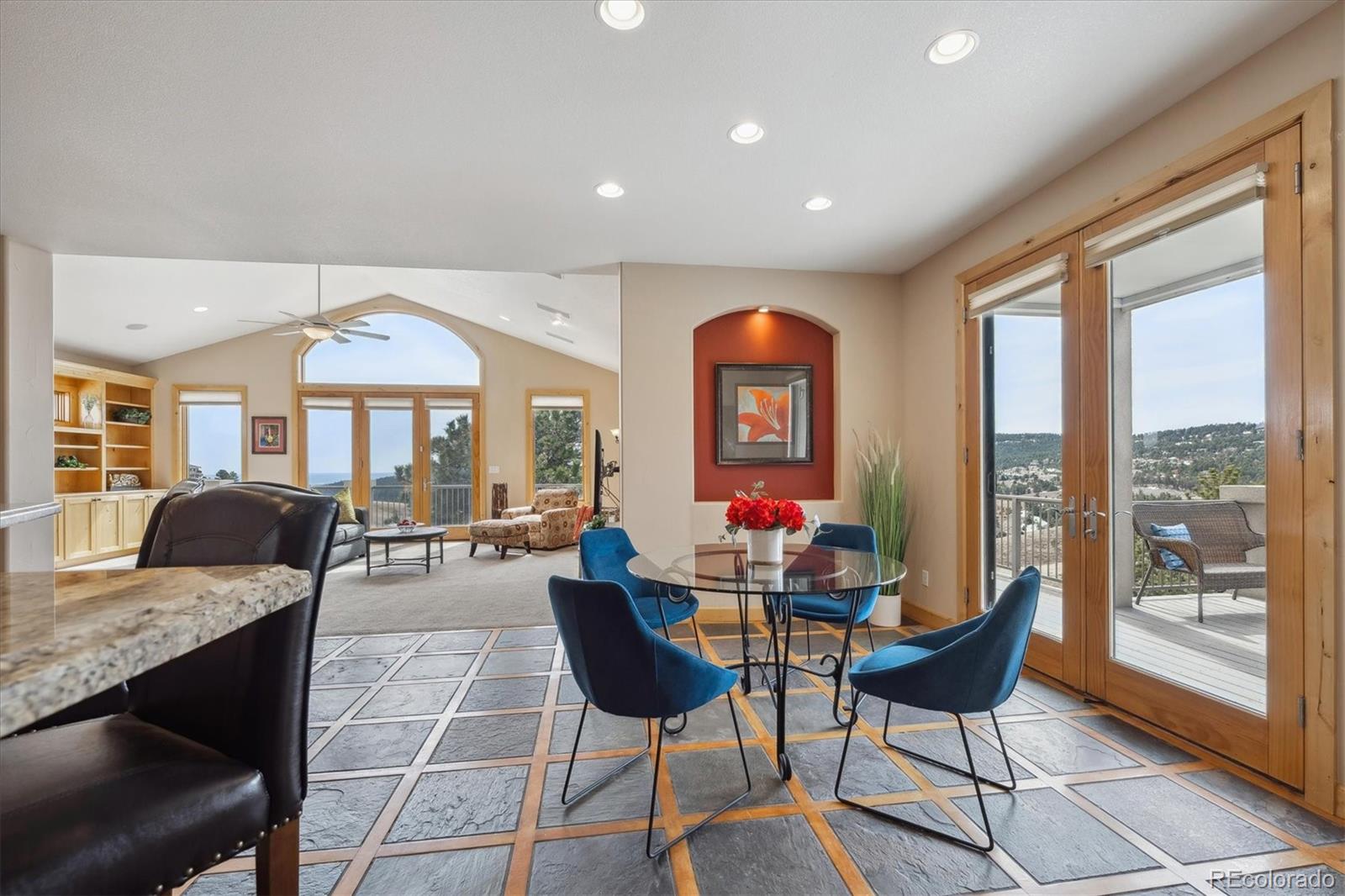 156 South Lookout Mountain Road Golden, CO 80401 - Photo 21 of 50 a living room with furniture and floor to ceiling windows