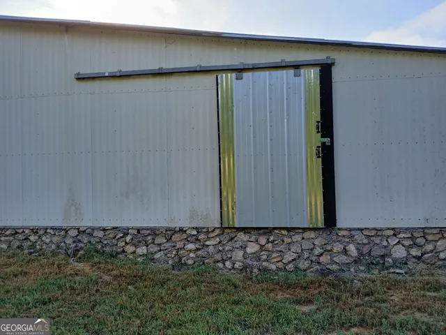 a view of wooden door