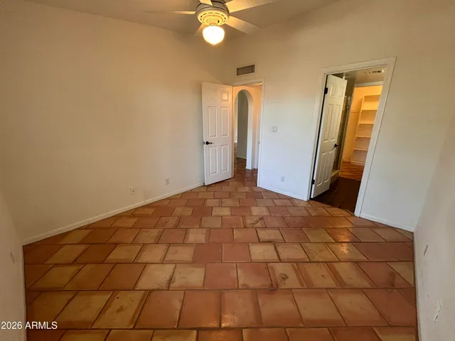 a view of a room with a mirror