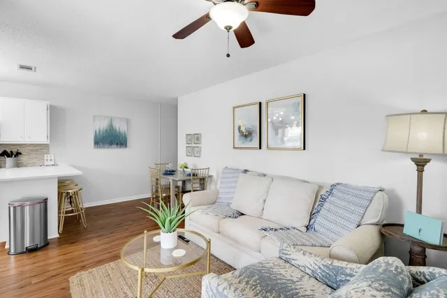 a living room with furniture