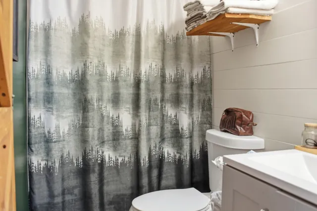 a bathroom with a sink and toilet