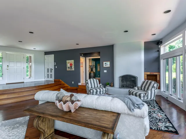 a living room with furniture and a couch