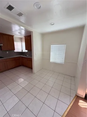 a large white room with a large window