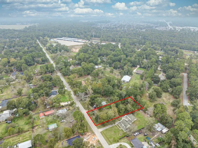 a view of a lake with a city