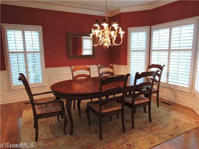 3225 Cross Tree Road Winston-Salem, NC 27106 - Photo 3 of 16 Dining Room. Hardwood, plantation shutters, crown moulding