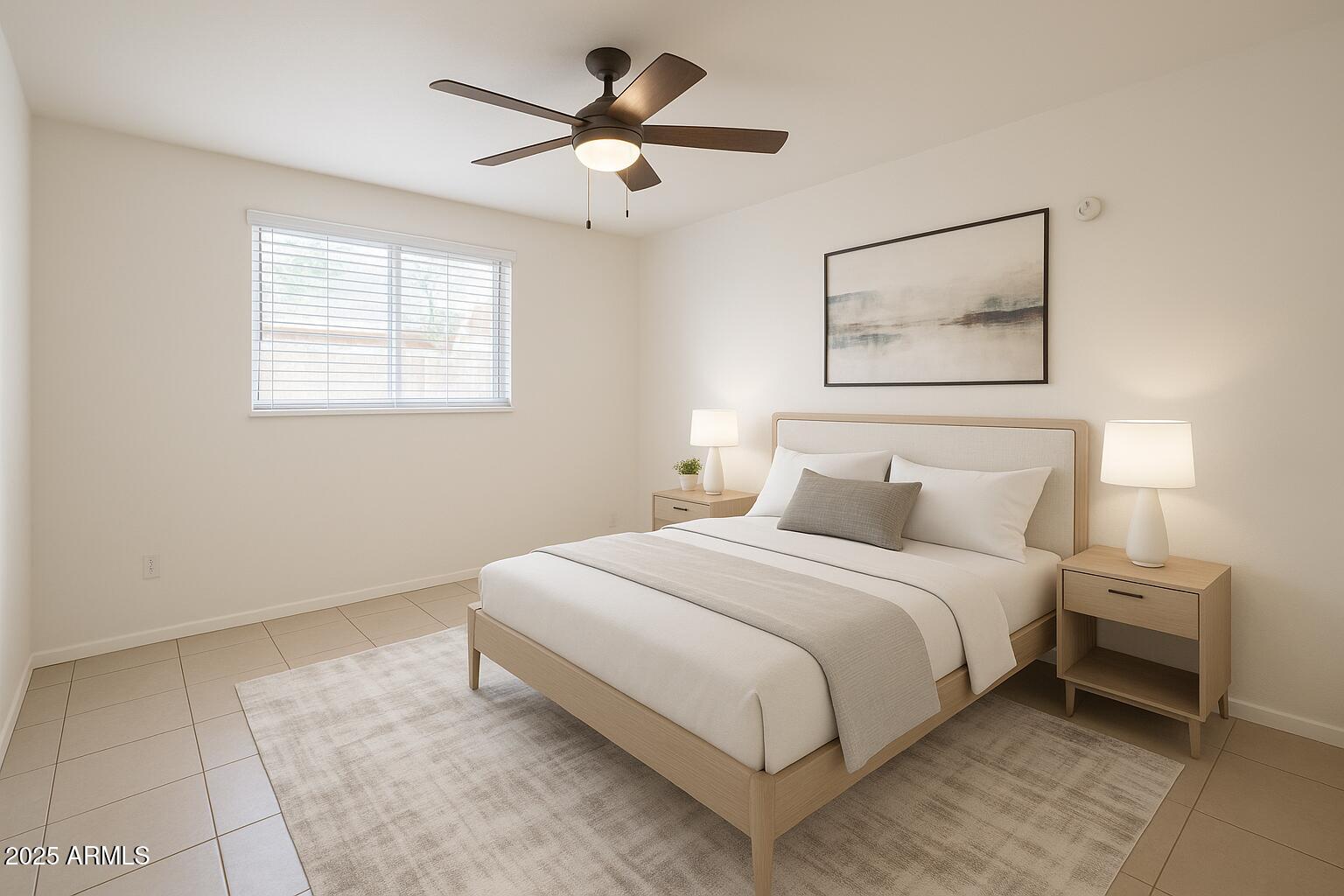 5107 East Oak Street, Unit 3 Phoenix, AZ 85008 - Photo 5 of 6 a bedroom with a bed and a painting on the wall