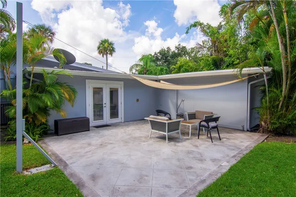 a view of a house with patio