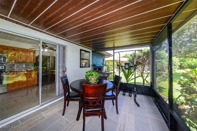 a room with a large window