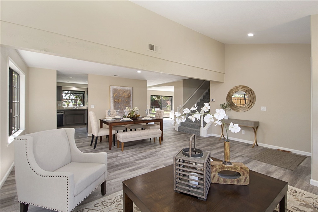 266 Sierra Ridge Drive Encinitas, CA 92024 - Photo 2 of 24 Looking toward backyard, kitchen and family room