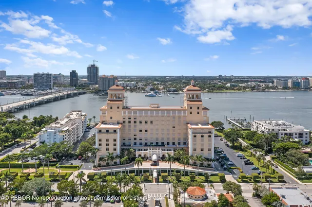 a view of a city and lake
