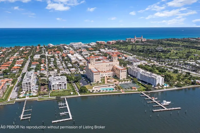 an aerial view of residential houses with city view