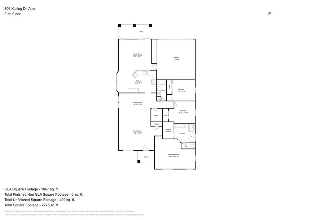 806 Kipling Drive Allen, TX 75002 - Photo 19 of 19 a picture of floor plan