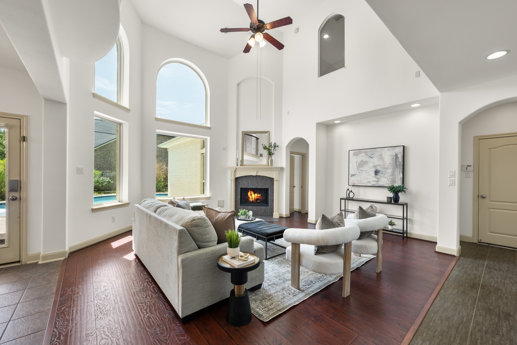 4603 Red Hawk Court Sugar Land, TX 77479 - Photo 14 of 50 a living room with fireplace furniture and a fireplace