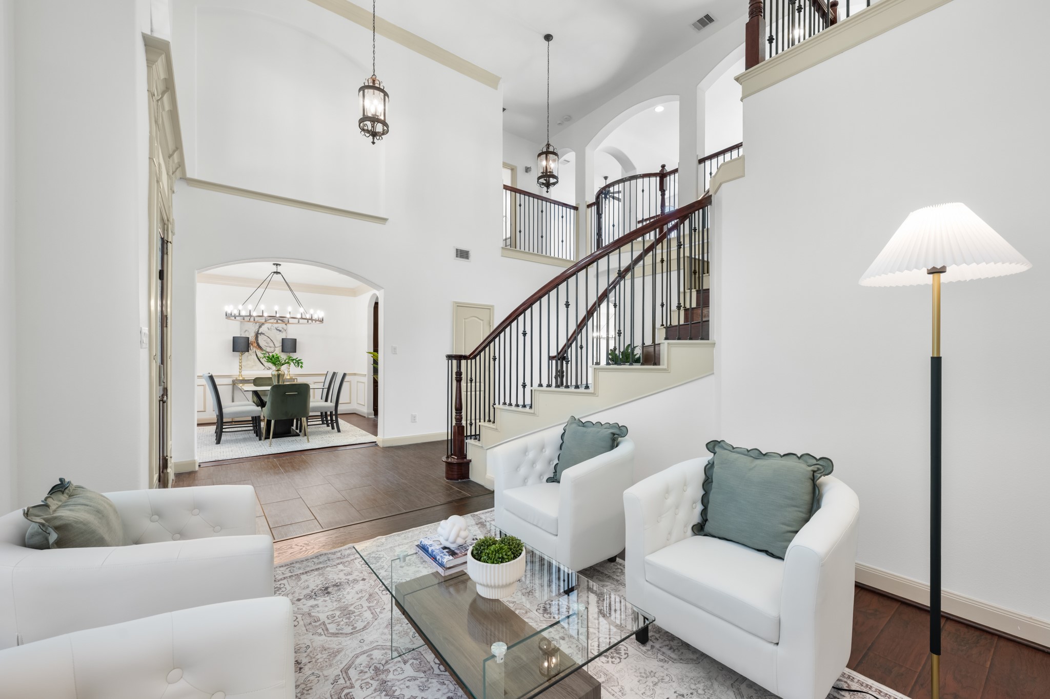 4603 Red Hawk Court Sugar Land, TX 77479 - Photo 8 of 50 a living room with furniture and a chandelier