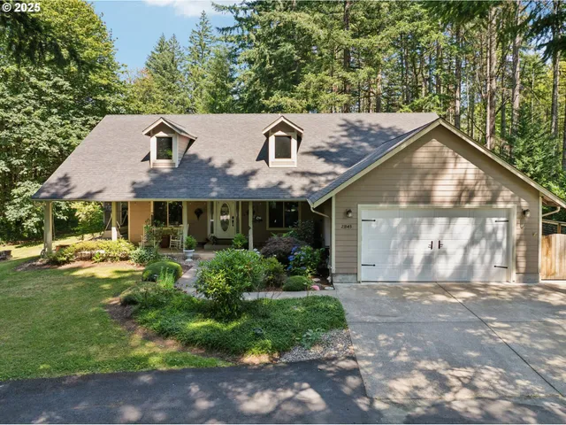 a house view with a garden space