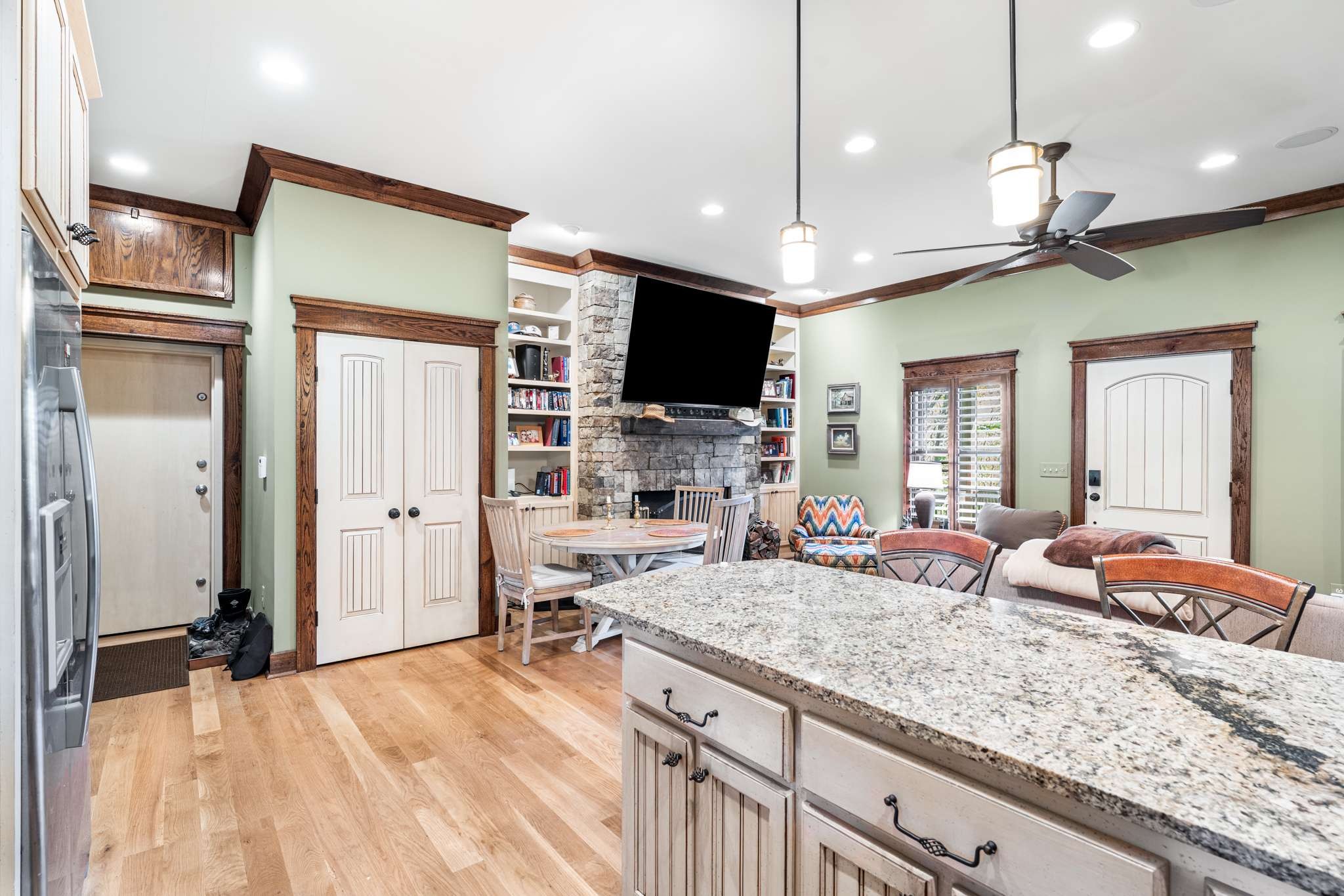 1257 Harris Hollow Road Charlotte, TN 37036 - Photo 10 of 53 a view of living room with granite countertop furniture and a flat screen tv