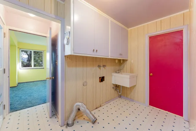 a view of a garden with an outdoor space