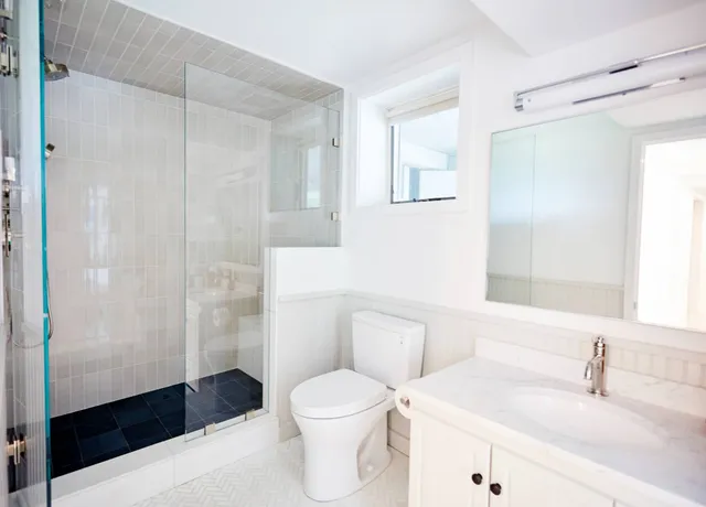 a bathroom with a shower