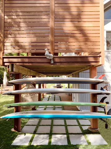 a backyard of a house with lots of green space